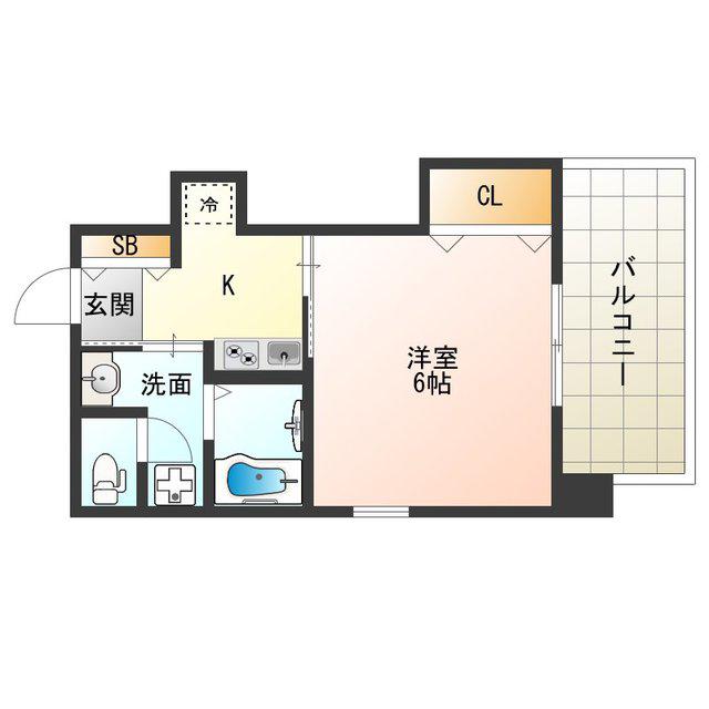 イディオス(1K/8階)の間取り写真