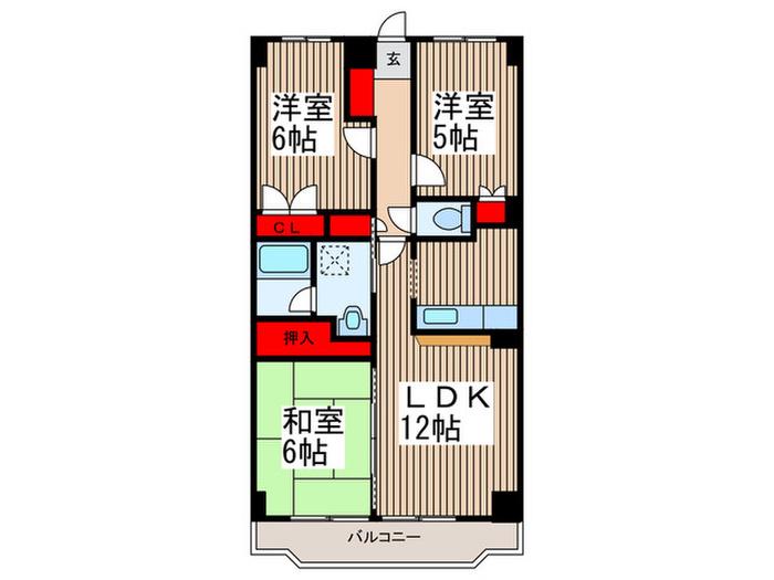 サンジェルマン2(3LDK/2階)の間取り写真