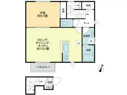 アーク世田谷代田 A棟(1LDK/2階)の間取り写真