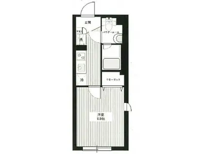 ハーモニーフラッツ中目黒(1K/2階)の間取り写真