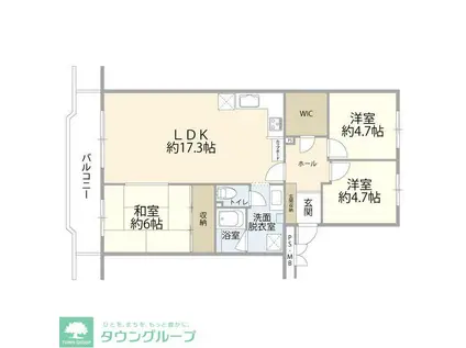 西国分寺史跡通5号棟(3LDK/3階)の間取り写真