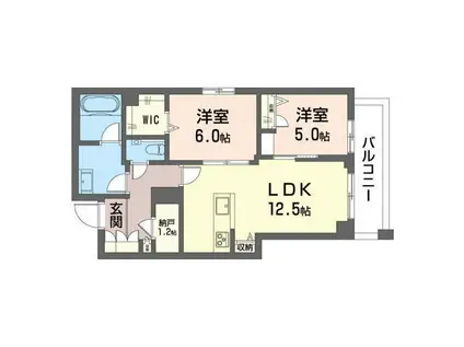フォース アルカナ(2LDK/3階)の間取り写真