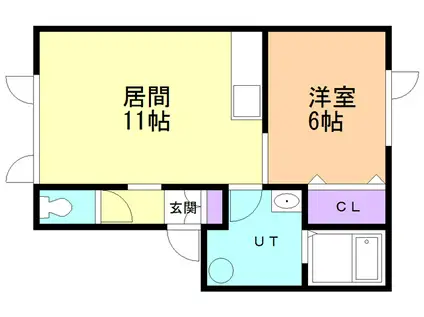 プレミアムII高砂(1LDK/1階)の間取り写真