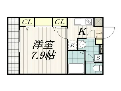 グレイス蘇我(1K/2階)の間取り写真