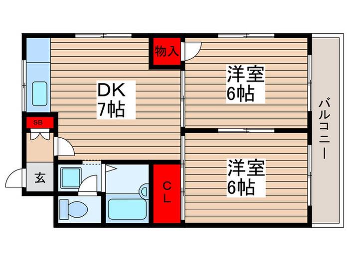 コーポCELG(2DK/1階)の間取り写真