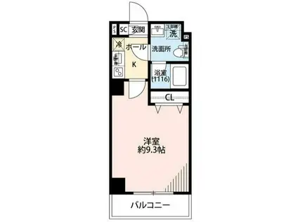 プレール・ドゥーク上中里(1K/5階)の間取り写真