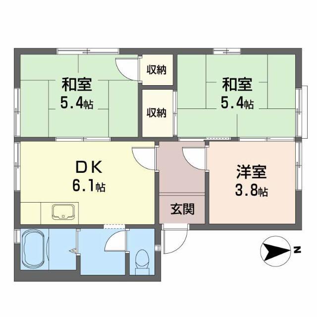 フレグランス小林(3DK/1階)の間取り写真
