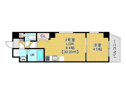 ソレイユ北砂(1LDK/2階)の間取り写真