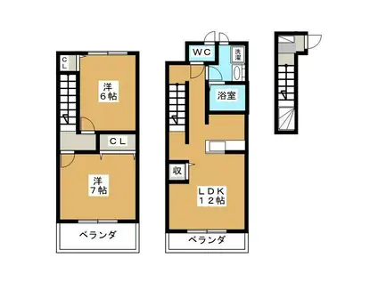 プレジオス A(2LDK/2階)の間取り写真