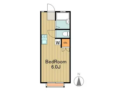 クロノス南大沢A棟(1K/1階)の間取り写真