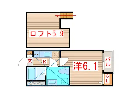 BENE POLARIS(1K/1階)の間取り写真