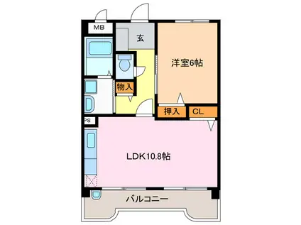 CENTRAL FERS(1LDK/1階)の間取り写真