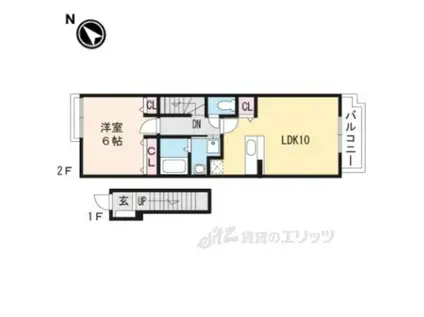 コータ・コートF(1LDK/2階)の間取り写真