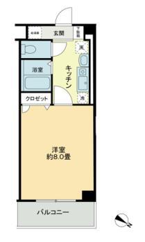 ベレーサ本山(1K/2階)の間取り写真