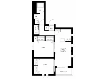 プリモ下北沢(2LDK/3階)の間取り写真