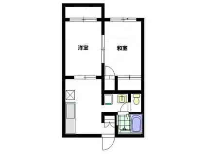 O-TIASI(2DK/1階)の間取り写真