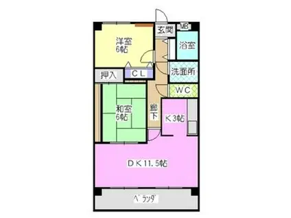 スカイコート21(3LDK/4階)の間取り写真