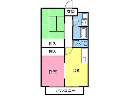 マリッチTAC(2DK/2階)の間取り写真