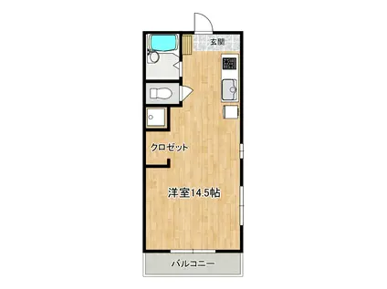 ホワイトハイム(ワンルーム/2階)の間取り写真