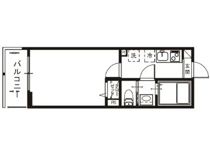 メルディア与野本町IIB(1K/1階)の間取り写真