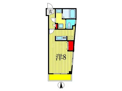 エール下総中山(1K/2階)の間取り写真