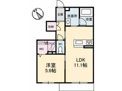 シャーメゾン杢 01(1LDK/1階)の間取り写真