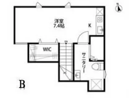 クレイドル(ワンルーム/2階)の間取り写真