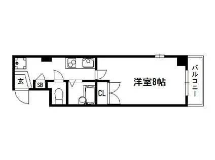 ラフィーネ御所西(1K/2階)の間取り写真