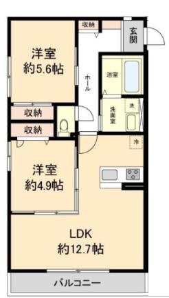 マノワール(2LDK/2階)の間取り写真