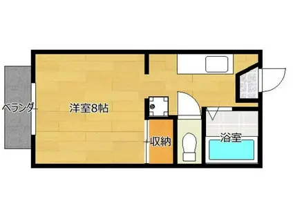 タウニー雅I(ワンルーム/1階)の間取り写真