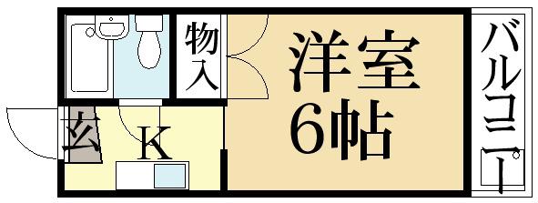メゾン大(1K/4階)の間取り写真