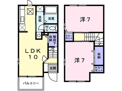アーネストI(2LDK/1階)の間取り写真