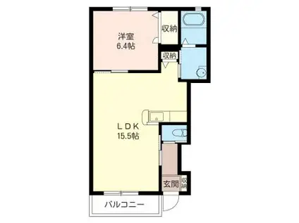 ファミール II(1LDK/1階)の間取り写真