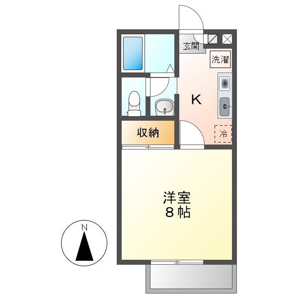 HOMEST旭(1K/2階)の間取り写真
