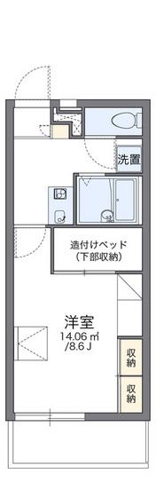 レオパレスクレベール(1K/1階)の間取り写真