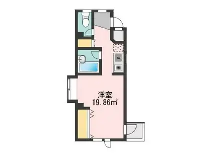 アイランド(ワンルーム/2階)の間取り写真