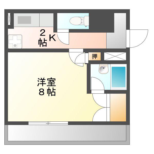 マンションブリッジ88(1K/2階)の間取り写真