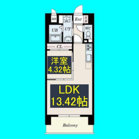 PRIMAL千種LUNO(1LDK/8階)の間取り写真