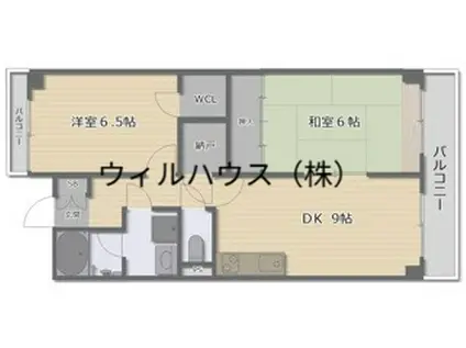 エクセル三国ヶ丘(2DK/4階)の間取り写真