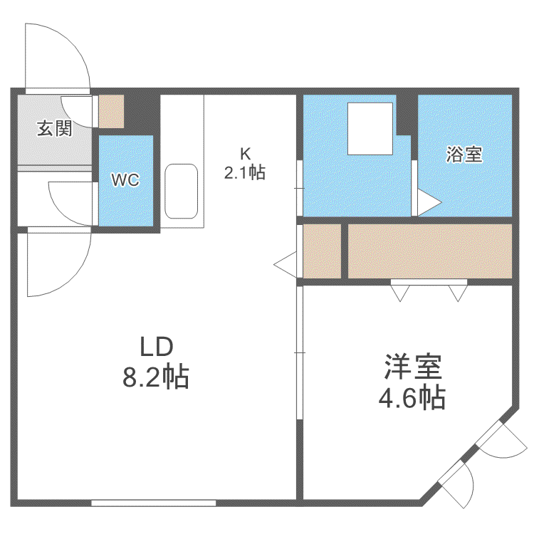 PROGRACE S19(1LDK/1階)の間取り写真