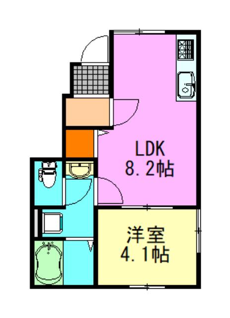 ナリトモ赤井A(1LDK/1階)の間取り写真