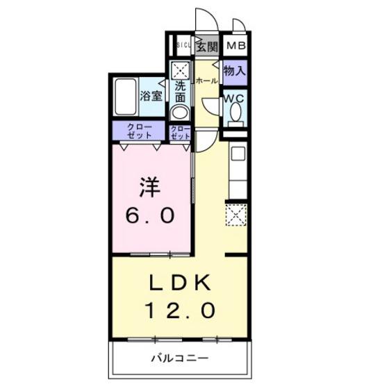 サザンエステート中須(1LDK/2階)の間取り写真