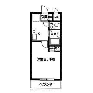 イースト TOWN K(1K/2階)の間取り写真