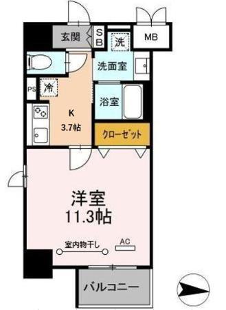 CASA99(1K/3階)の間取り写真