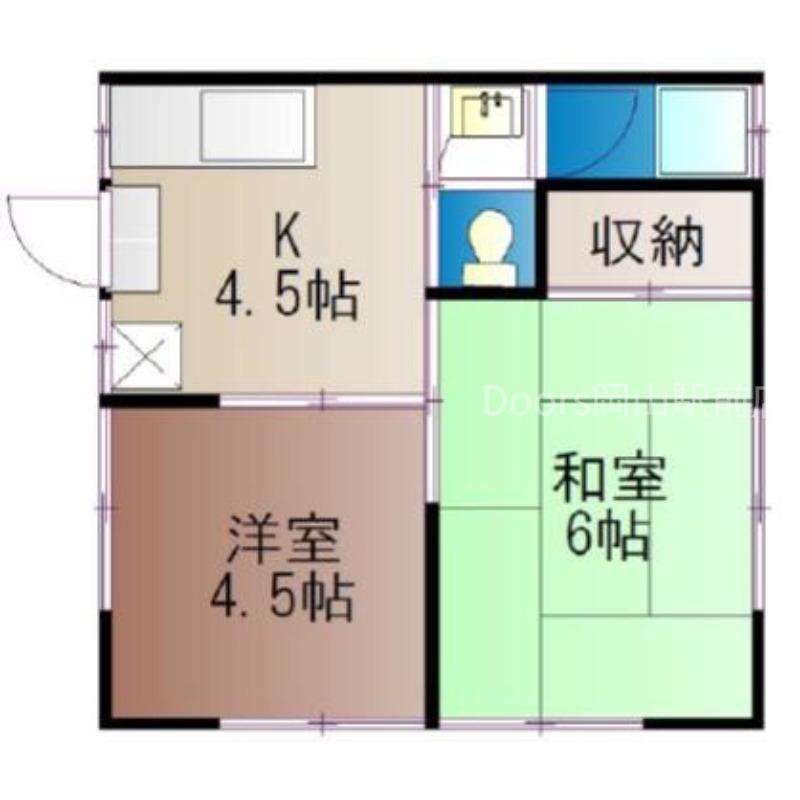 南輝コーポ 東棟(2K/2階)の間取り写真