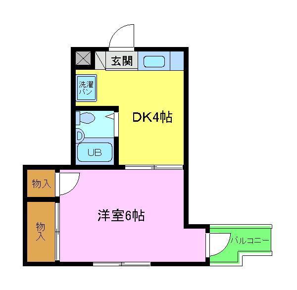 タツミハイツ(1DK/3階)の間取り写真