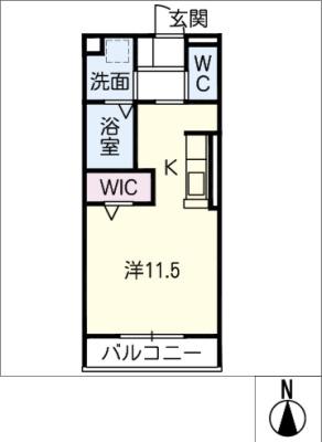 D-ROOM サウス(ワンルーム/1階)の間取り写真