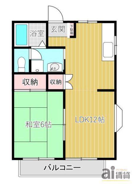 グレース新宿(1LDK/2階)の間取り写真
