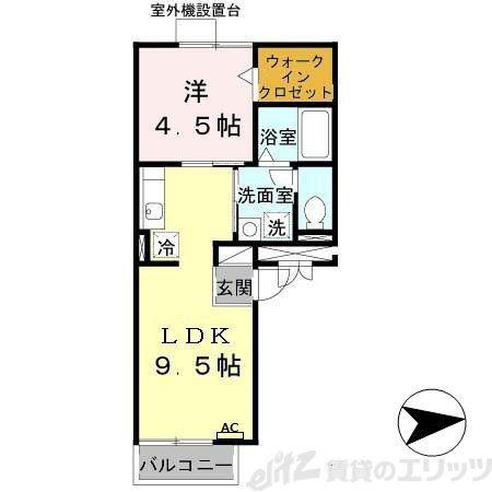 RED HOUSE ウエスト(1LDK/2階)の間取り写真