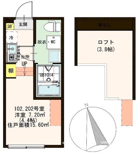 キャピタルフラワー(ワンルーム/2階)の間取り写真